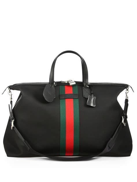 gucci white duffle bag|gucci black canvas duffle bag.